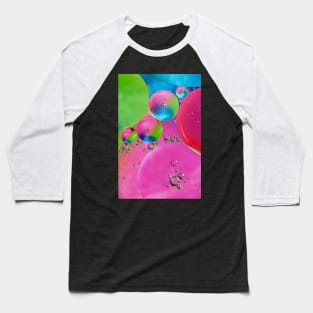 Colorful close up of oil drops in water Baseball T-Shirt